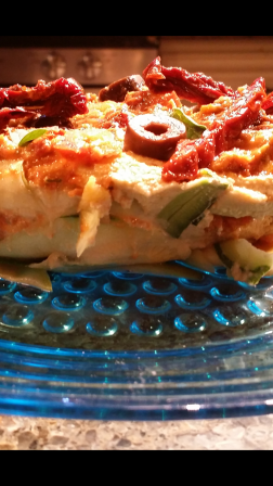 Side view of lasagna